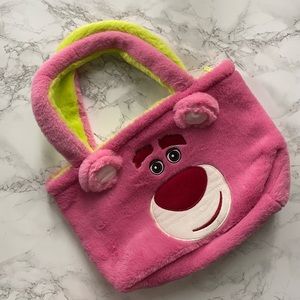 Disney Tory Story Lotso Bear Plush Fluffy Small Tote Bag Disneyland
